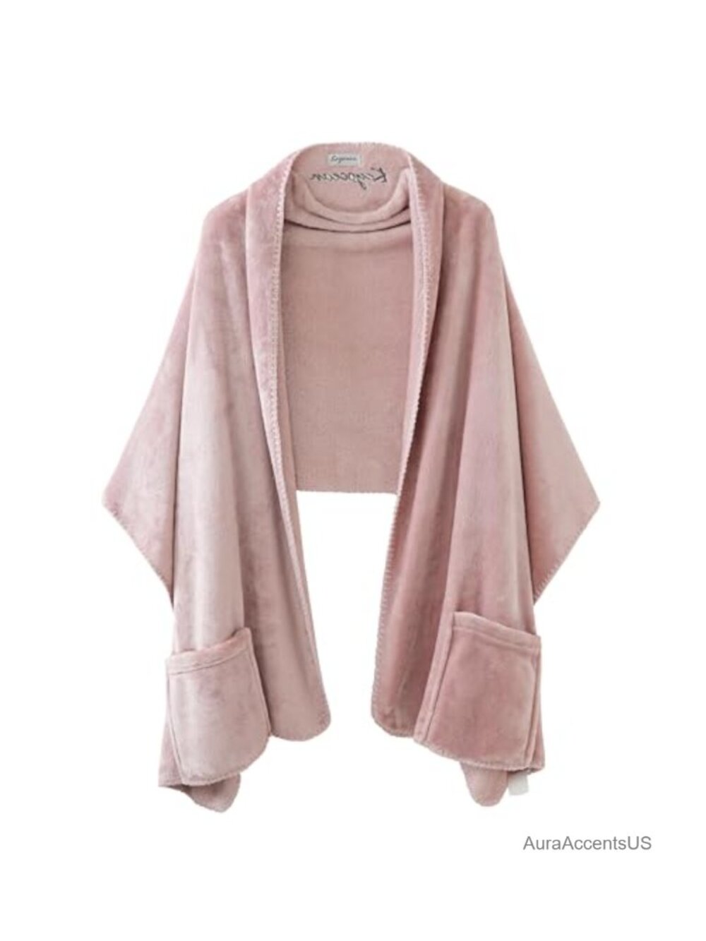 Fleece Wrap Shawl with Large Front Pockets for Fall Winter Women